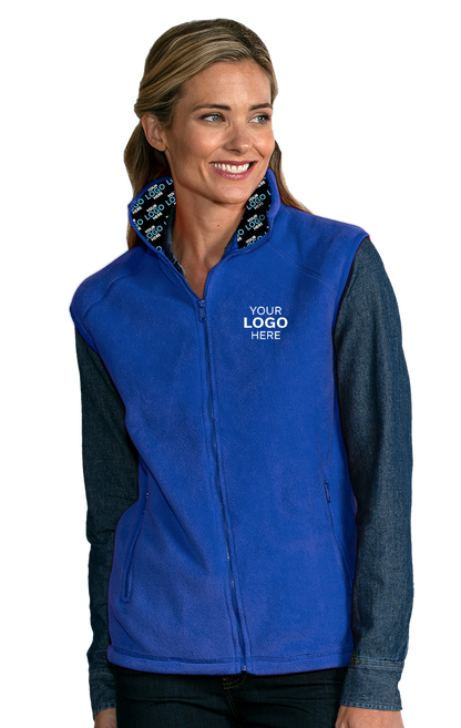 Blue Generation Your Logo Here Adult MicroFleece Zip Front Vest-BG9953H