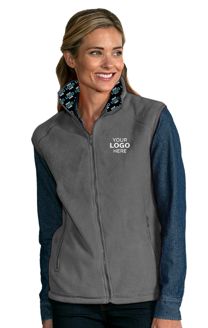 Blue Generation Your Logo Here Adult MicroFleece Zip Front Vest-BG9953H