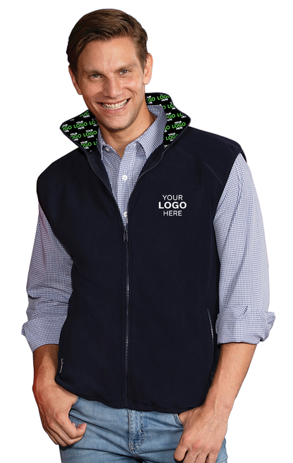 Blue Generation Your Logo Here Adult MicroFleece Zip Front Vest-BG9953H