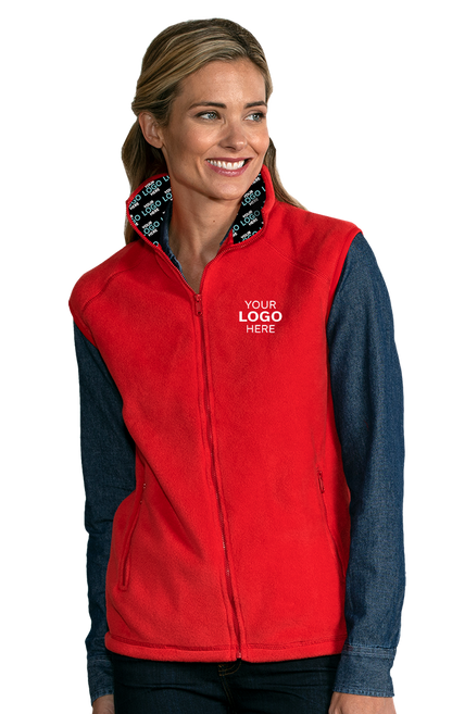 Blue Generation Your Logo Here Adult MicroFleece Zip Front Vest-BG9953H