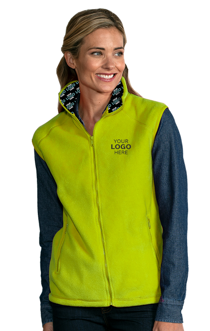 Blue Generation Your Logo Here Adult MicroFleece Zip Front Vest-BG9953H
