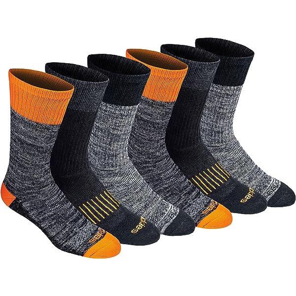 Dickies Men's 6 Packs Dri-Tech Moisture Control Crew Work Socks, Sizes 6-12 (I11750)