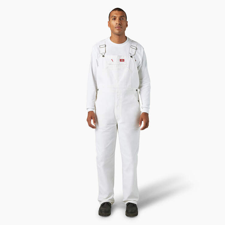 Dickies Painter's Bib Overalls - White 8953 - Basics Clothing Store
