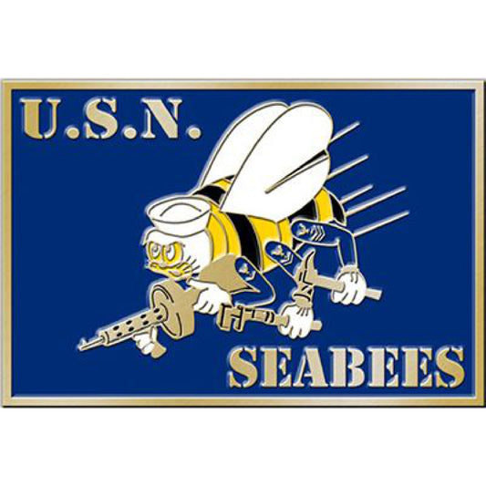 Patriotic Collector Series Black Iron Belt Buckles - U.S.N. Seabees - B0123