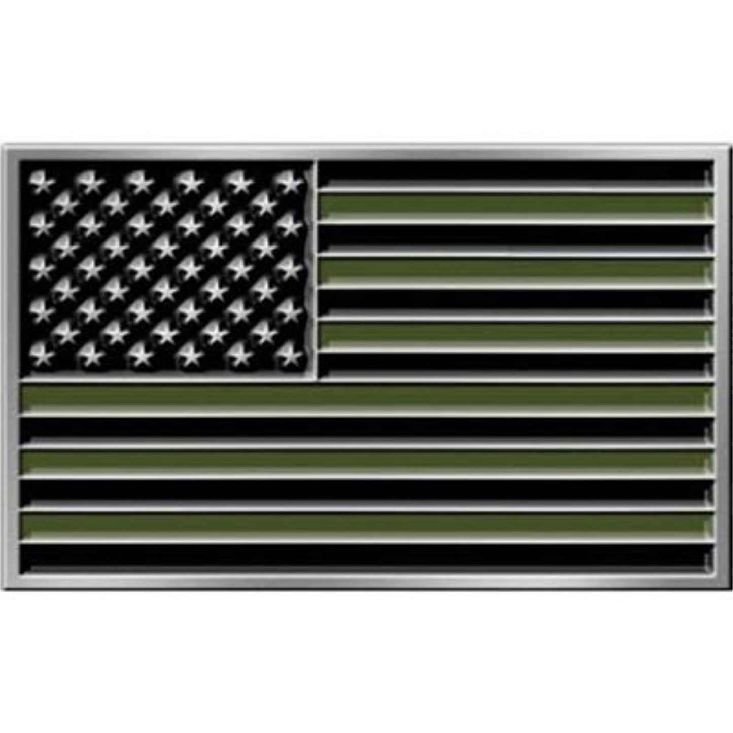 Patriotic Collector Series Black Iron Belt Buckles - US Flag Green - B0178