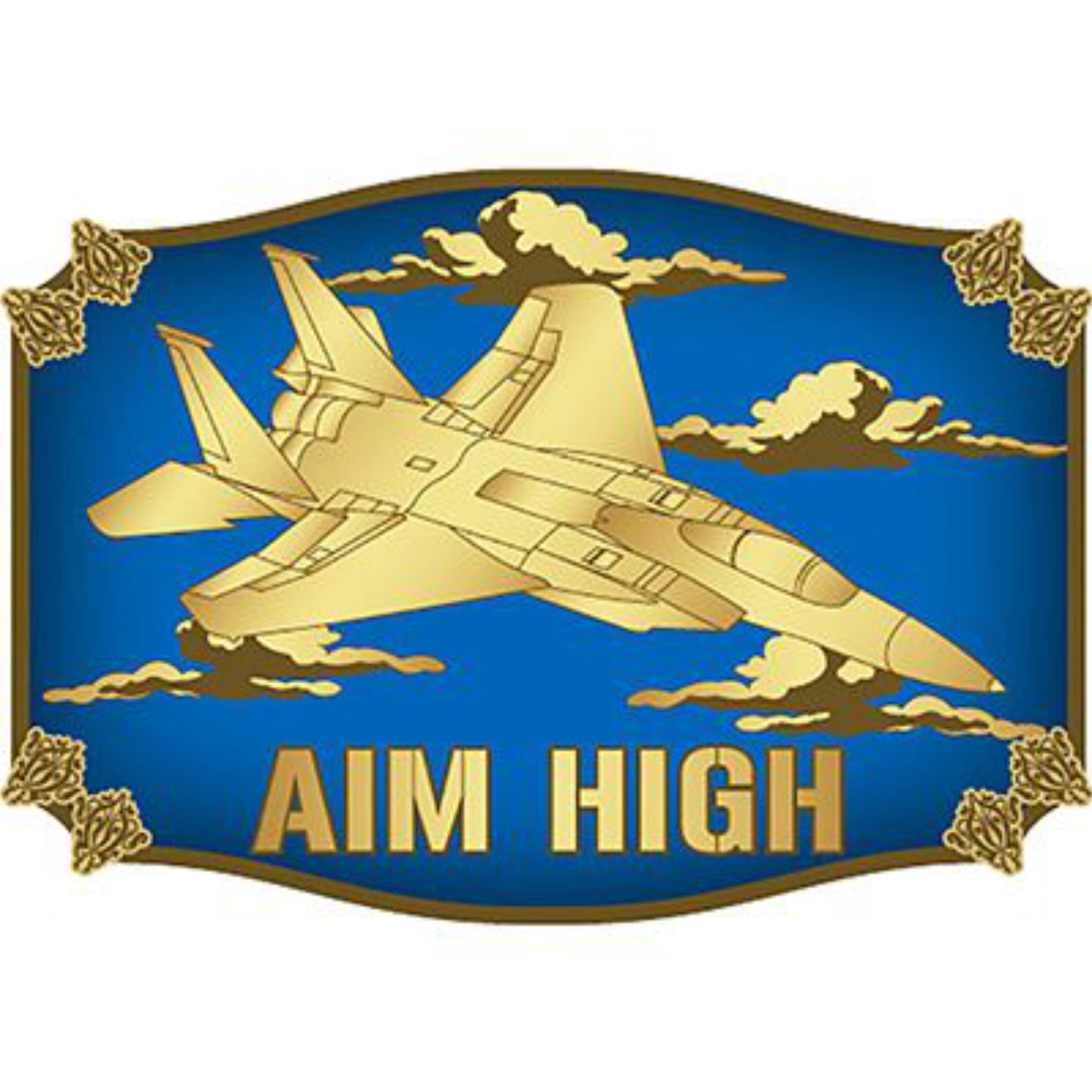Patriotic Collector Series Black Iron Belt Buckles - USAF Fighters Aim High - B0187