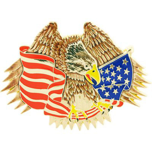 Patriotic Collector Series Black Iron Belt Buckles - USA Eagle & Flag - B0188