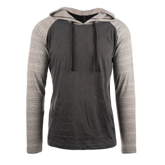 YARN DYED LONG SLEEVE KNIT HOODIE - B8127 (Large) (Clearance)