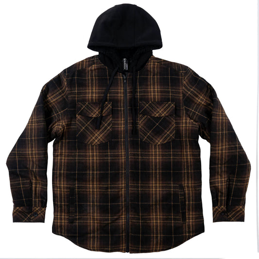 Burnside Men's B8620 REDWOOD SHERPA-LINED HOODED FLANNEL JACKET