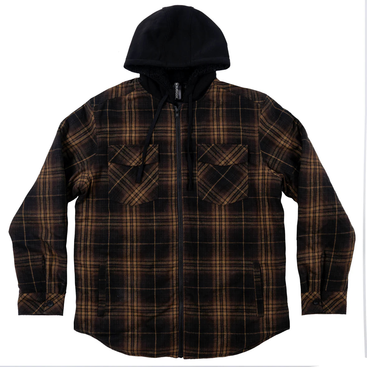 Burnside Men's B8620 REDWOOD SHERPA-LINED HOODED FLANNEL JACKET