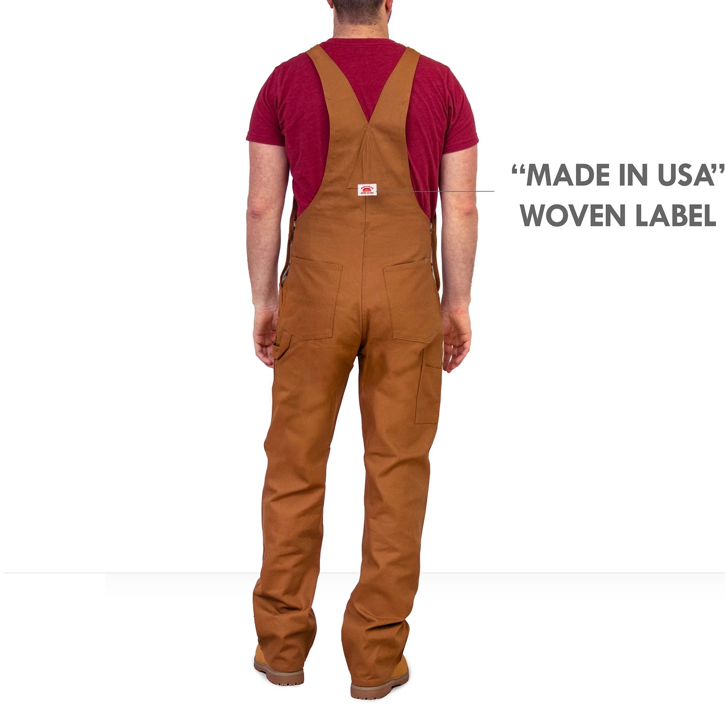 Round House MADE IN USA #83 Heavy Duty Brown Duck Bib Overalls