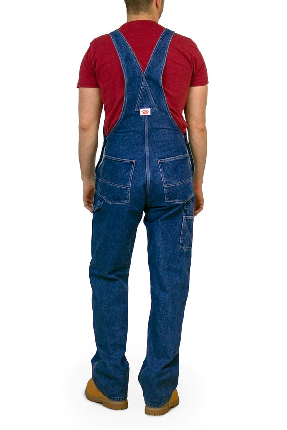 907 Round House Made in USA Low Back Blue Denim Bib Overalls – Round House  American Made Jeans Made in USA Overalls, Workwear