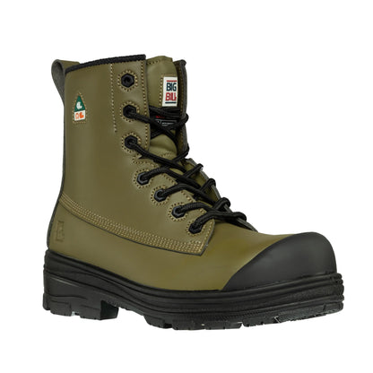 Big Bill Men’s Vegan Metal Free Work Boots 8" -BB5240 -Military olive green