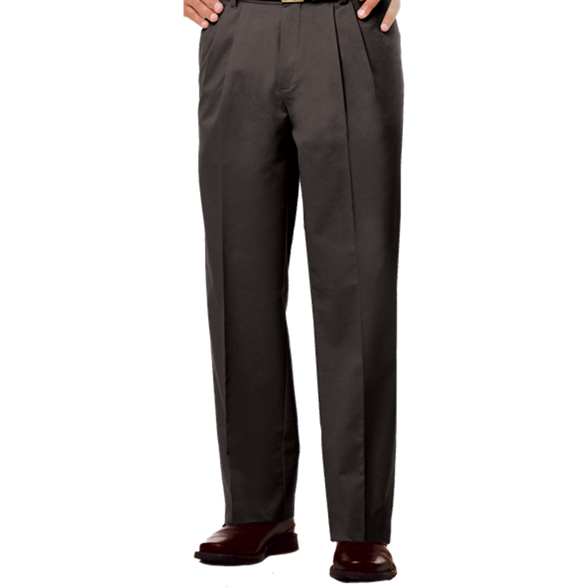 Blue Generation Men's Scotchgard Twill Pleated Front Pants, Black, 28W x 34L, Clearance - Basics Clothing Store