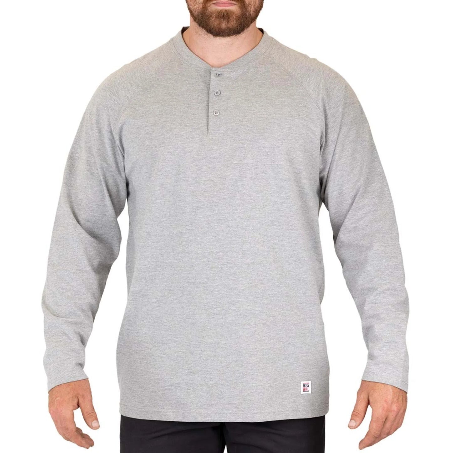 BIG BILL Heavyweight Long Sleeve Henley T-shirt -CK15