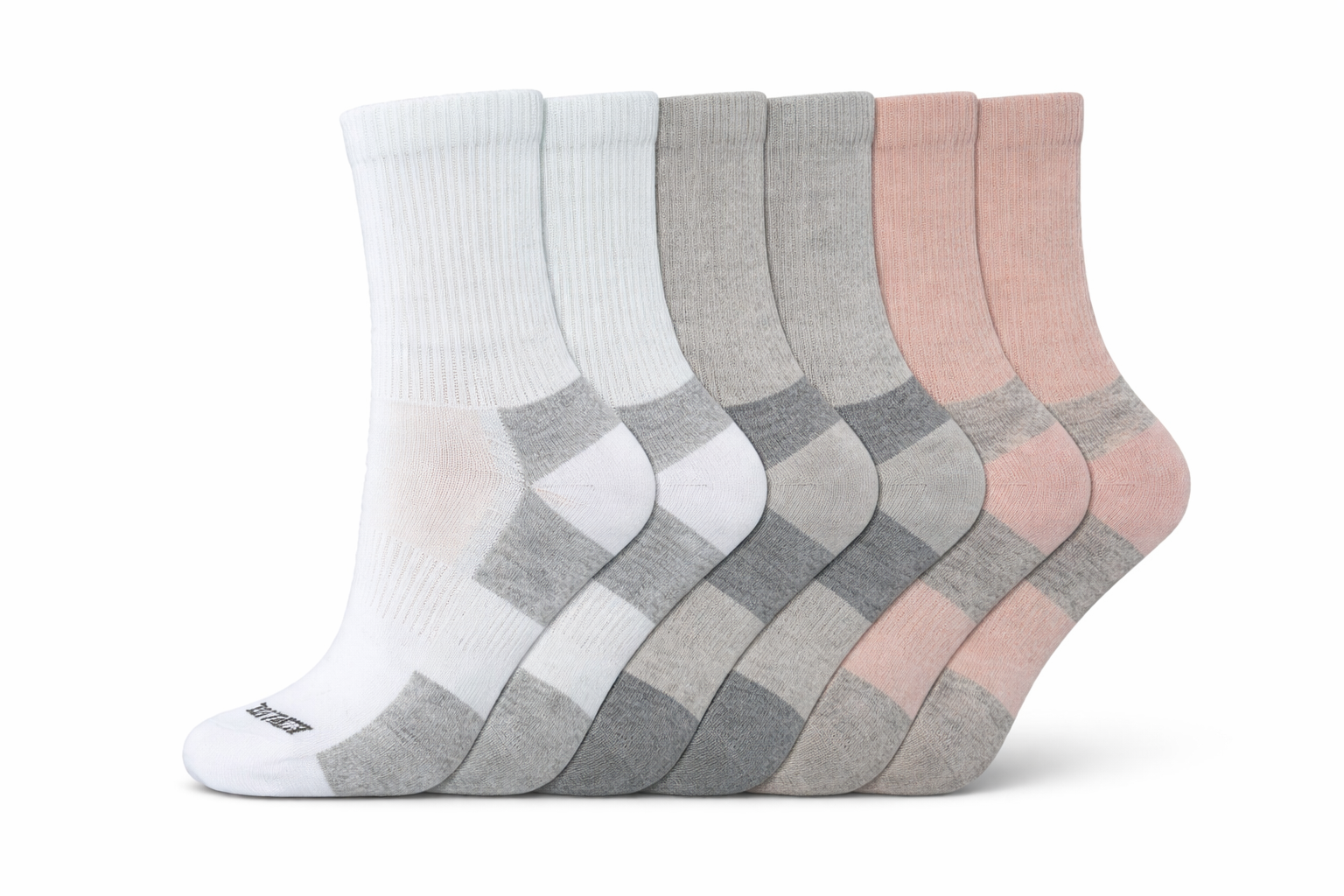 Dickies Women's 6 Packs Dri-Tech Mid Crew Socks, Sizes 6-9 ( I611036 ) - Basics Clothing Store