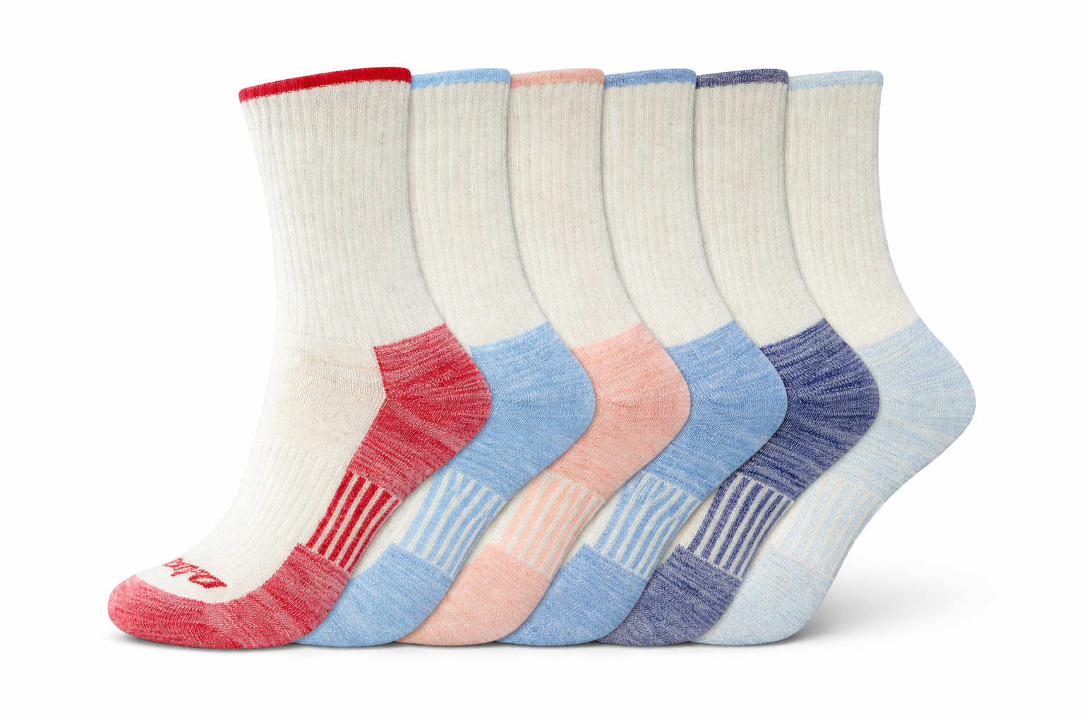 Dickies Women's 6 Packs Dri-Tech Mid Crew Socks, Sizes 6-9 ( I611036 ) - Basics Clothing Store