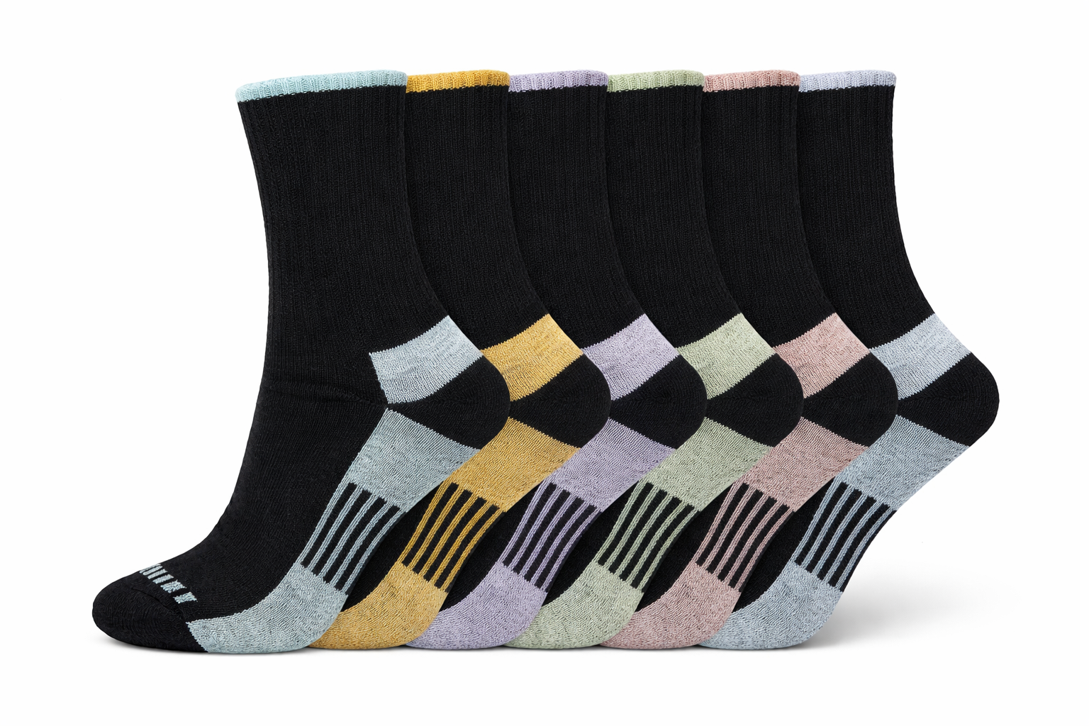 Dickies Women's 6 Packs Dri-Tech Mid Crew Socks, Sizes 6-9 ( I611036 ) - Basics Clothing Store