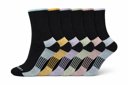 Dickies Women's 6 Packs Dri-Tech Mid Crew Socks, Sizes 6-9 ( I611036 ) - Basics Clothing Store