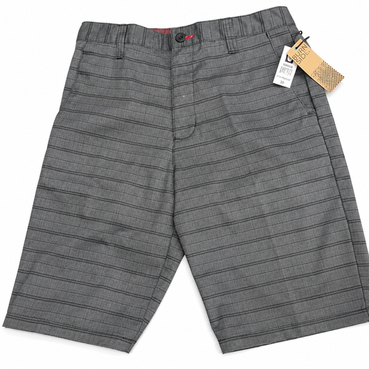 Men's Burnside Charcoal Heather Striped Hybrid Shorts – Size 30 Clearance