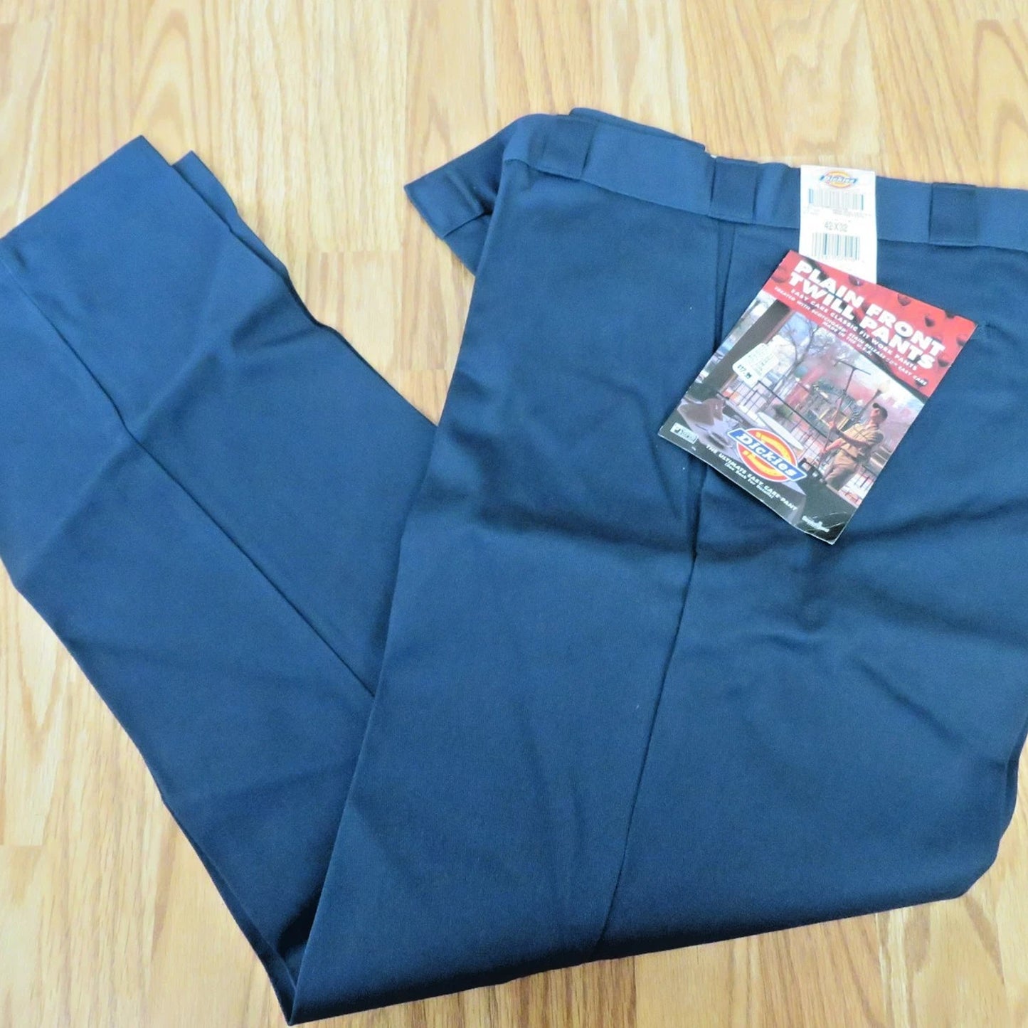 Dickies Plain Front Poplin Pants, Navy Blue, 44 x 32, Clearance