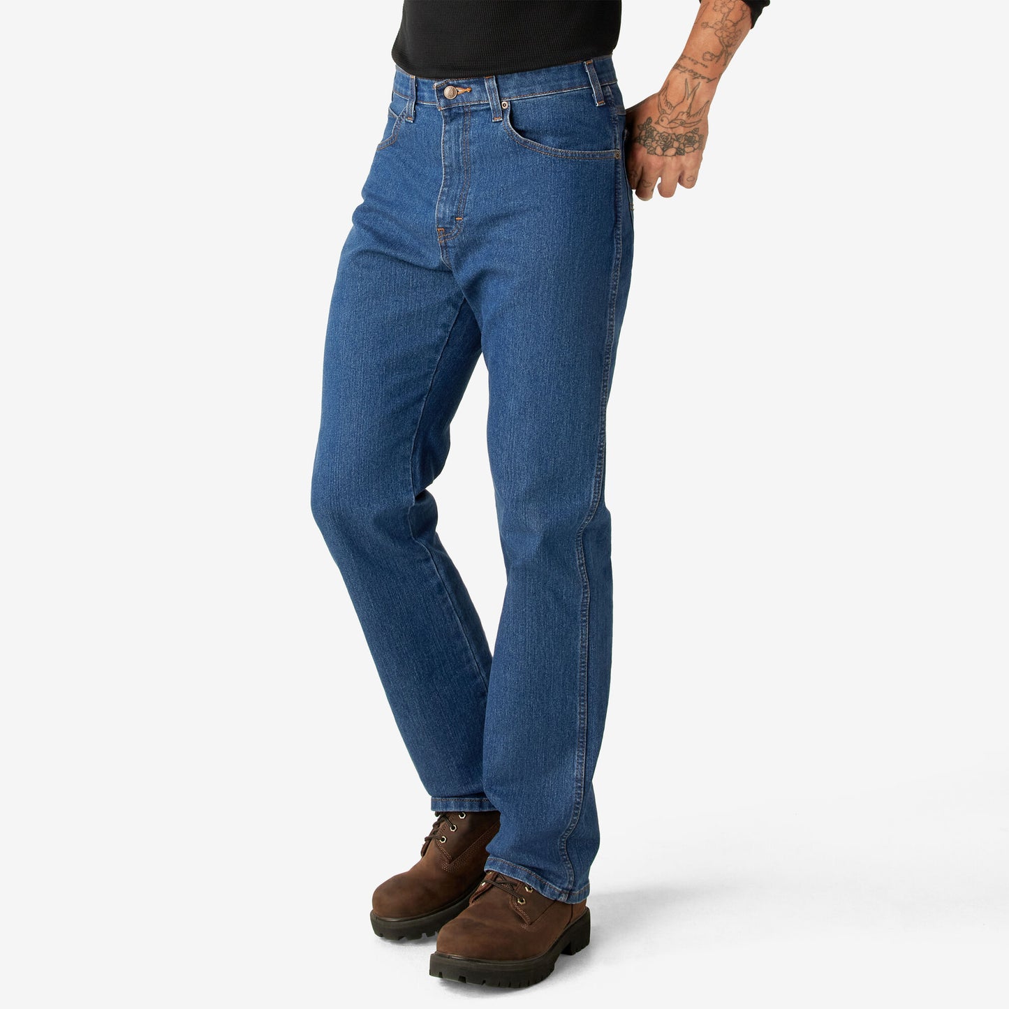 Dickies FLEX Active Waist Regular Fit Jeans - Stonewashed Indigo Blue