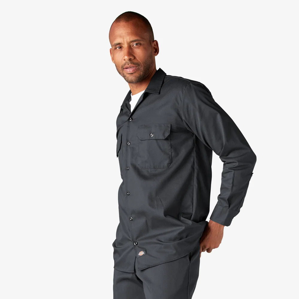 Dickies Long Sleeve Work Shirt-D574-DARK NAVY