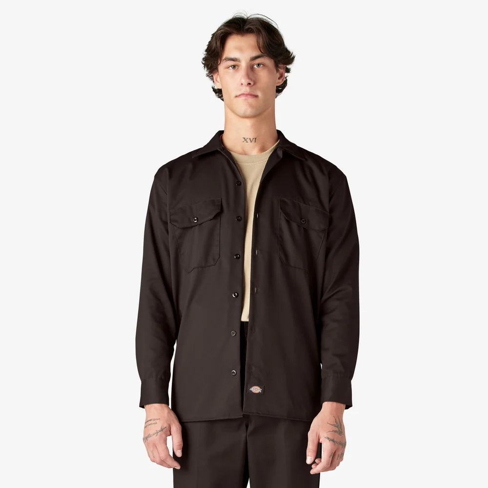 Dickies Long Sleeve Work Shirt-D574-DARK NAVY