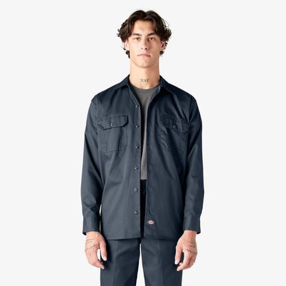 Dickies Long Sleeve Work Shirt-D574-DARK NAVY