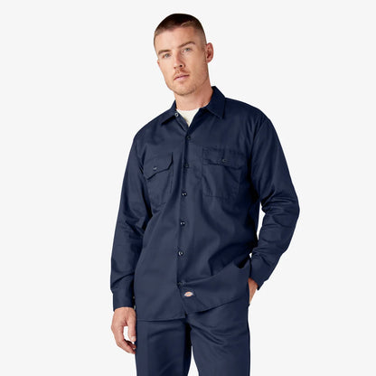 Dickies Long Sleeve Work Shirt-D574-DARK NAVY