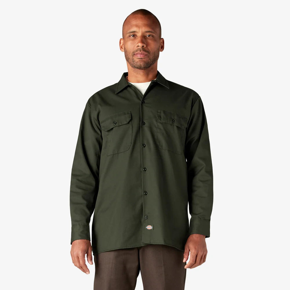 Dickies Long Sleeve Work Shirt-D574-DARK NAVY