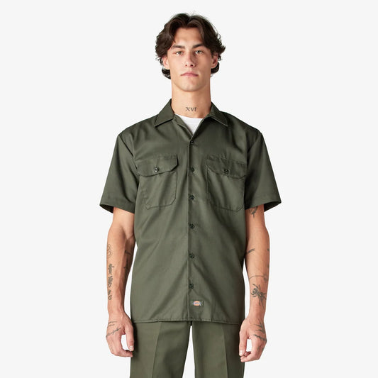 Dickies Short Sleeve Work Shirt-D1574-OLIVE GREEN