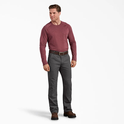 Dickie's FLEX Regular Fit Duck Double Knee Pants-DP903- Stonewashed Slate