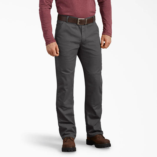 Dickie's FLEX Regular Fit Duck Double Knee Pants-DP903- Stonewashed Slate