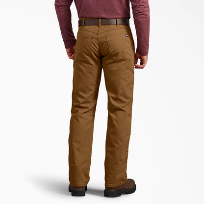 Dickie's FLEX Regular Fit Duck Double Knee Pants-DP903-  Stonewashed Brown Duck