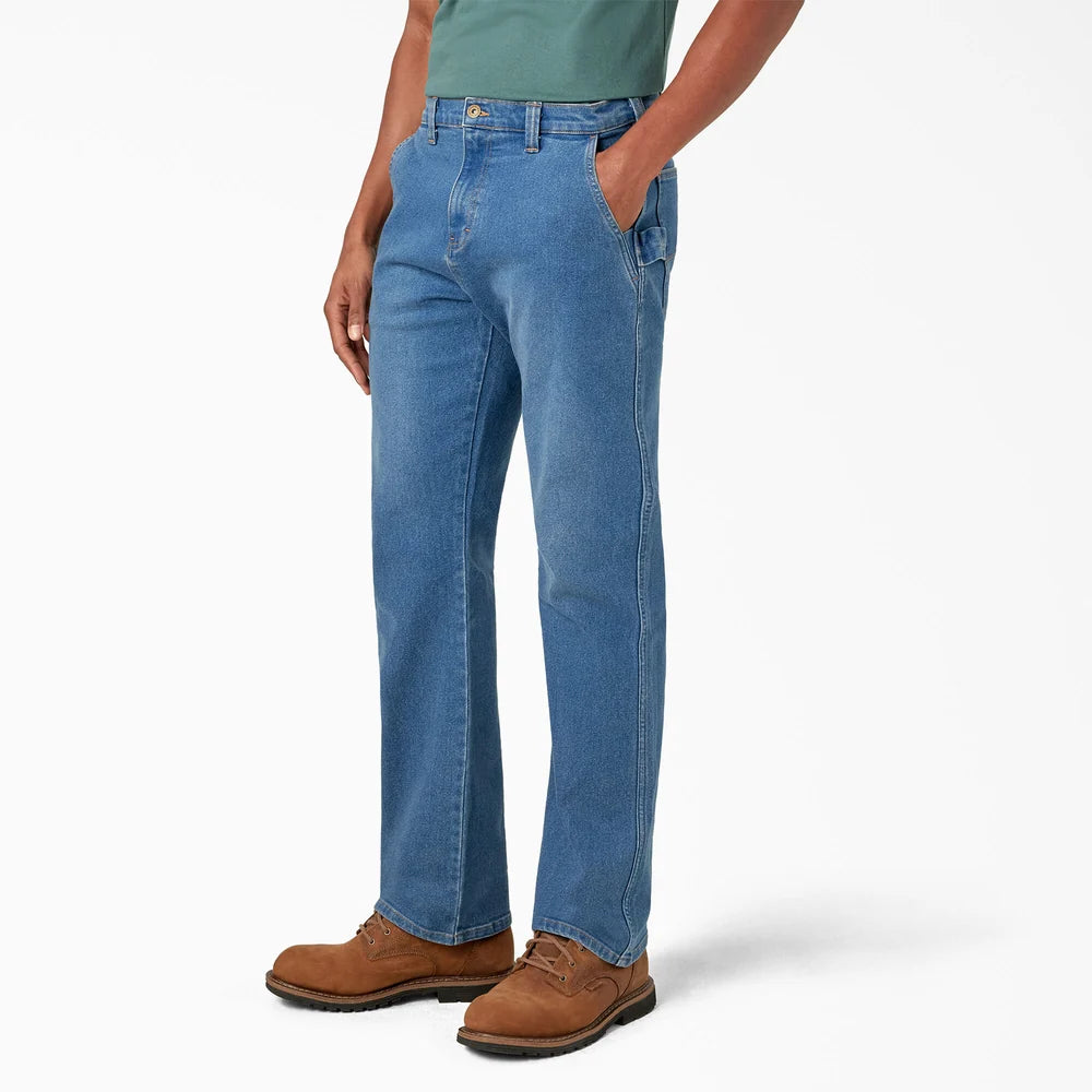 Dickies FLEX Regular Fit Carpenter Utility Jeans- Light Denim Wash-DU601