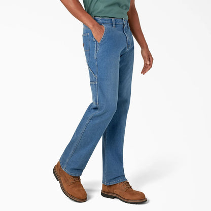 Dickies FLEX Regular Fit Carpenter Utility Jeans- Light Denim Wash-DU601
