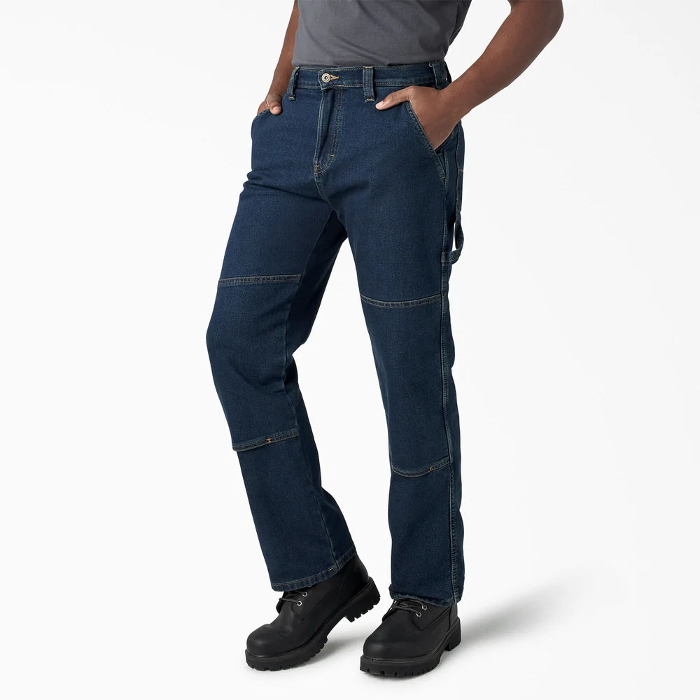 Dickie's FLEX Relaxed Fit Double Knee Jeans- Dark Denim Wash -DU604