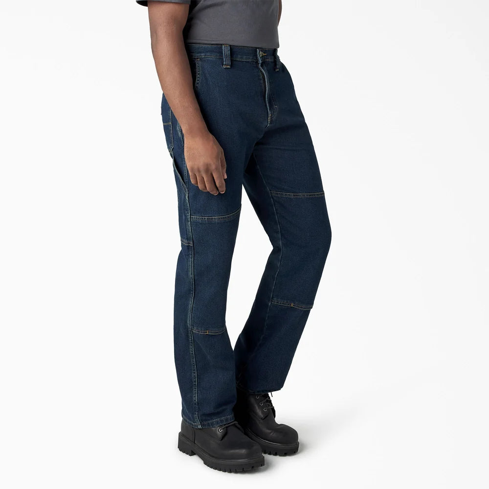 Dickie's FLEX Relaxed Fit Double Knee Jeans- Dark Denim Wash -DU604