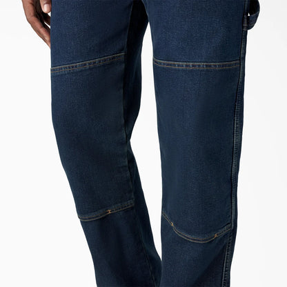 Dickie's FLEX Relaxed Fit Double Knee Jeans- Dark Denim Wash -DU604