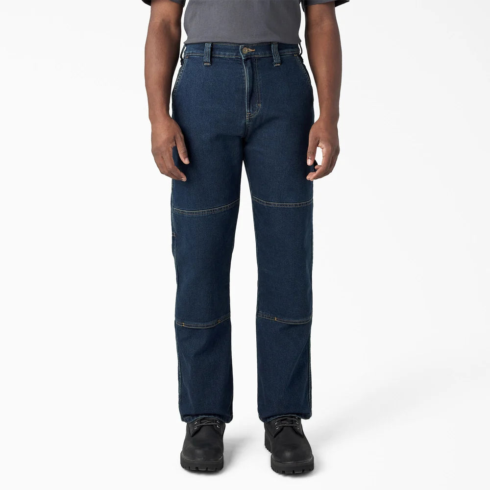 Dickie's FLEX Relaxed Fit Double Knee Jeans- Dark Denim Wash -DU604