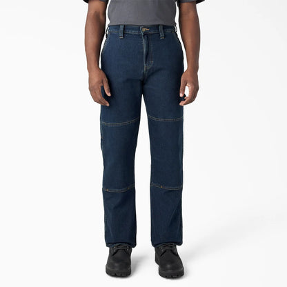 Dickie's FLEX Relaxed Fit Double Knee Jeans- Dark Denim Wash -DU604