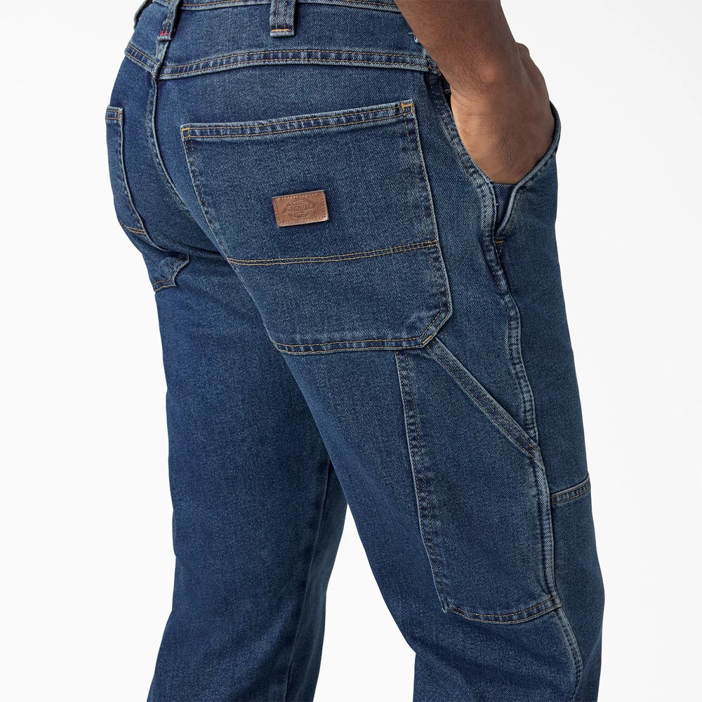 Dickie's FLEX Relaxed Fit Double Knee Jeans- Medium Denim Wash -DU604