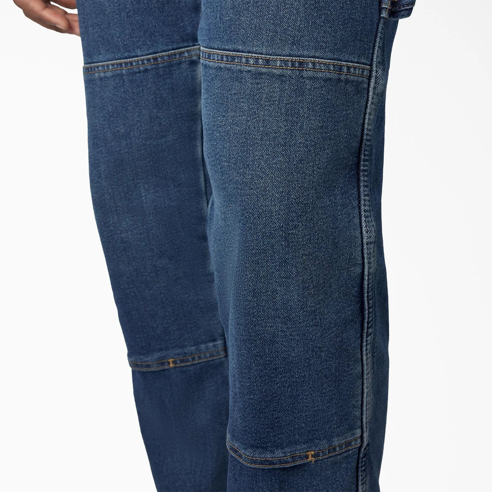 Dickie's FLEX Relaxed Fit Double Knee Jeans- Medium Denim Wash -DU604