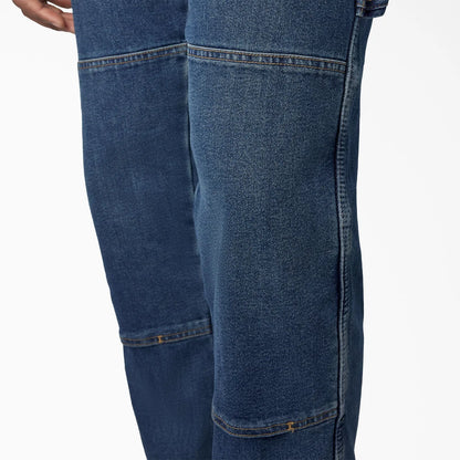 Dickie's FLEX Relaxed Fit Double Knee Jeans- Medium Denim Wash -DU604