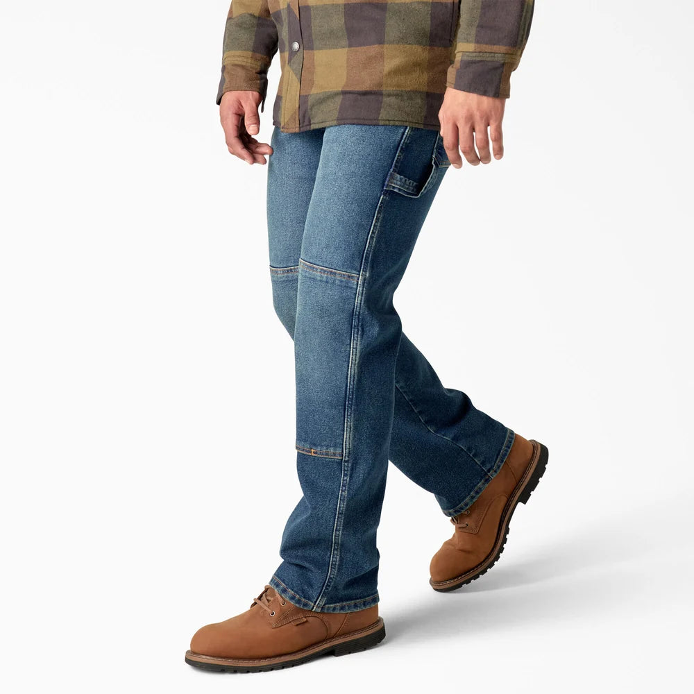 Dickie's FLEX Relaxed Fit Double Knee Jeans- Tined Denim Wash -DU604