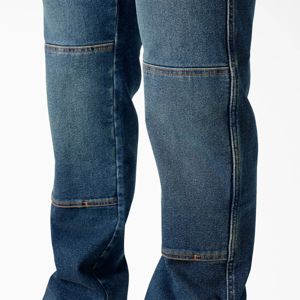 Dickie's FLEX Relaxed Fit Double Knee Jeans- Tined Denim Wash -DU604