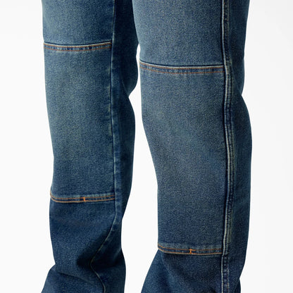 Dickie's FLEX Relaxed Fit Double Knee Jeans- Tined Denim Wash -DU604