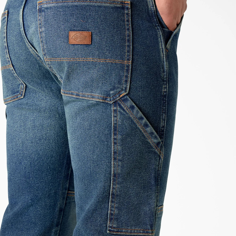 Dickie's FLEX Relaxed Fit Double Knee Jeans- Tined Denim Wash -DU604