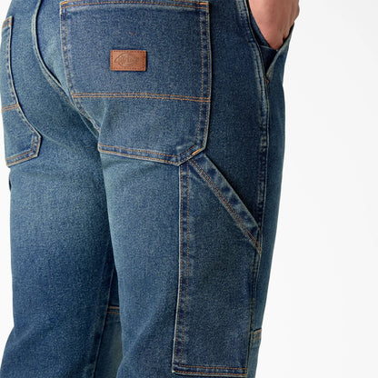 Dickie's FLEX Relaxed Fit Double Knee Jeans- Tined Denim Wash -DU604